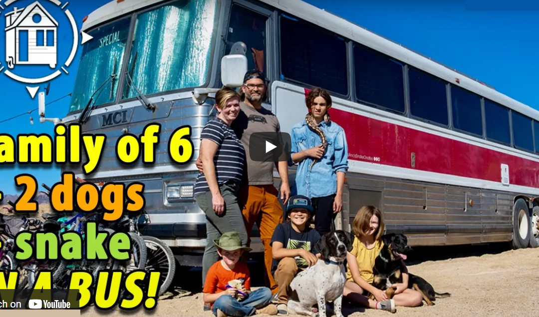 Family of 6 and 2 dogs lives in a Bus